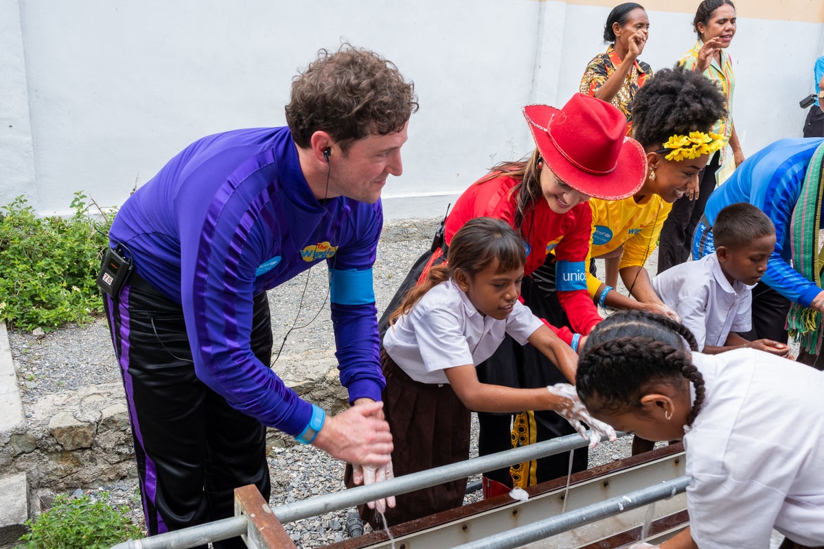 The students sang to a musical group a handwashing song that has taught them the importance of keeping your hands clean.