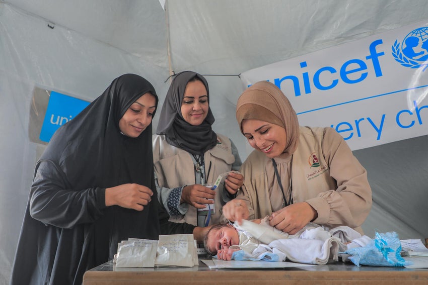 UNICEF is providing essential newborn supplies including nutrition to treat children suffering from malnutrition.