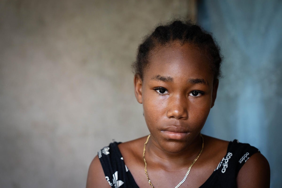 A 12-year-old girl and her family have been internally displaced due to violence.