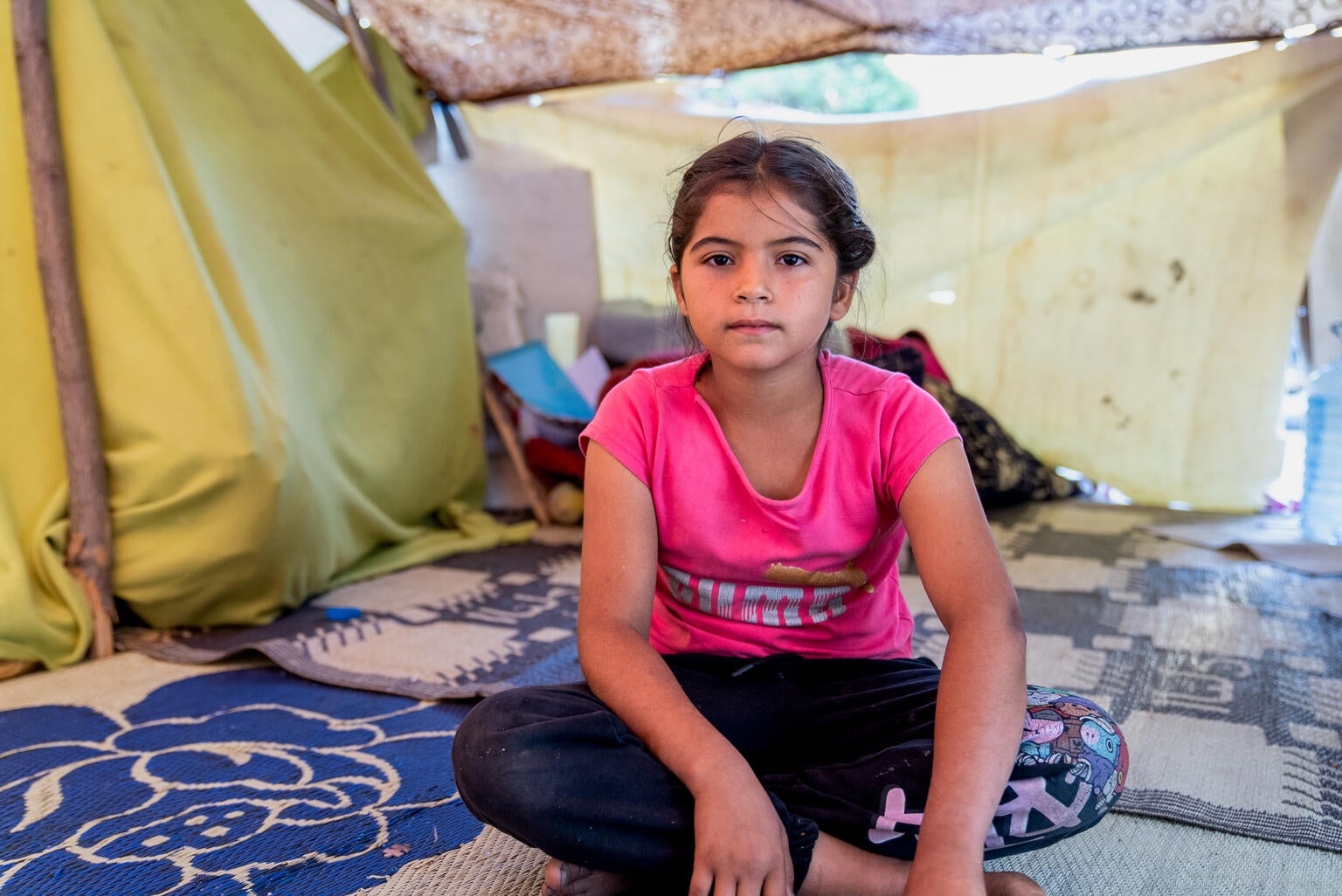 A 10-year-old girl displaced in Lebanon because of the conflict in 2024.