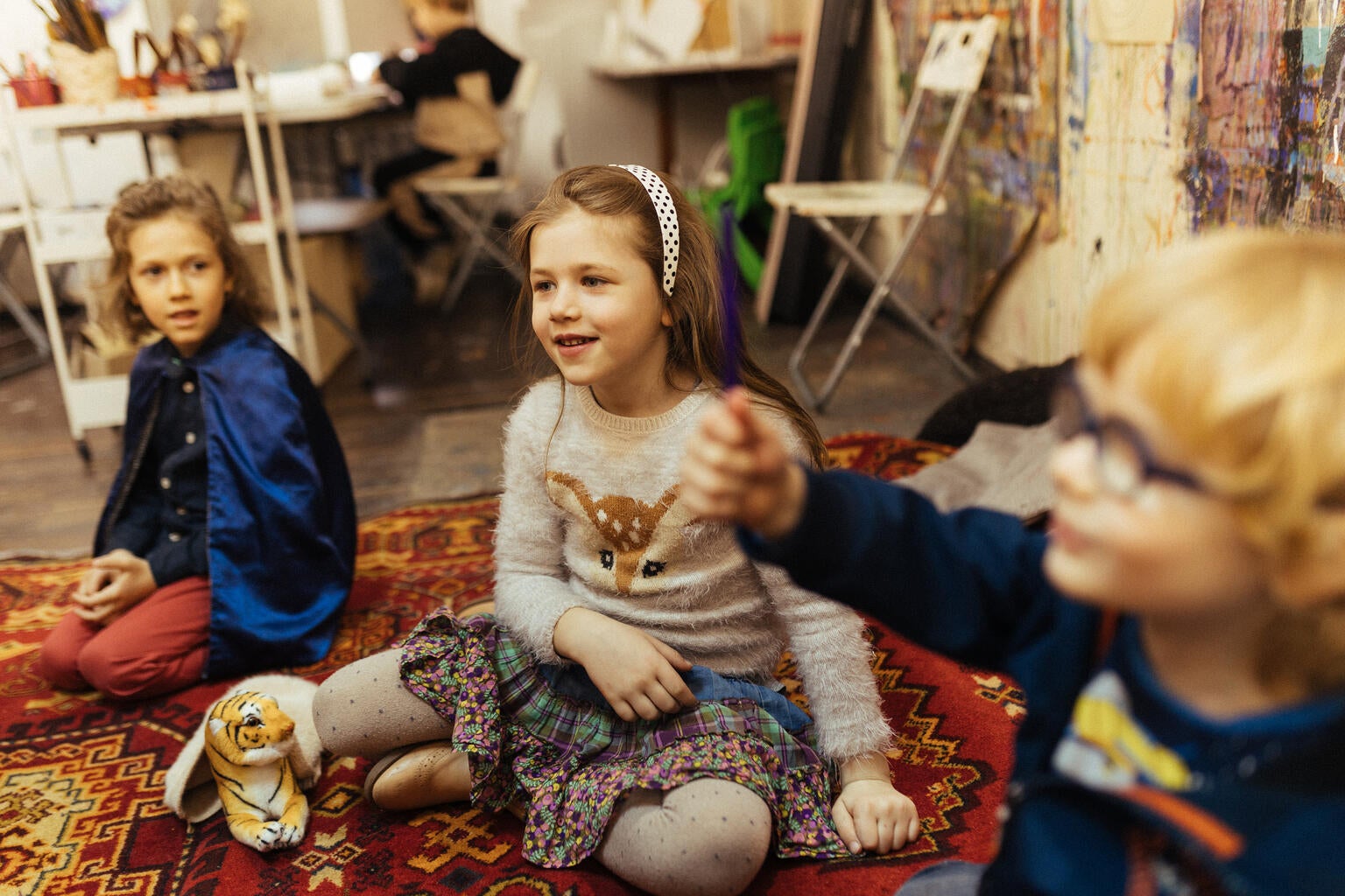 Ukraine Children sitting in a group