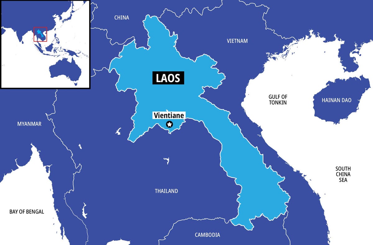 Illustrated map of Lao