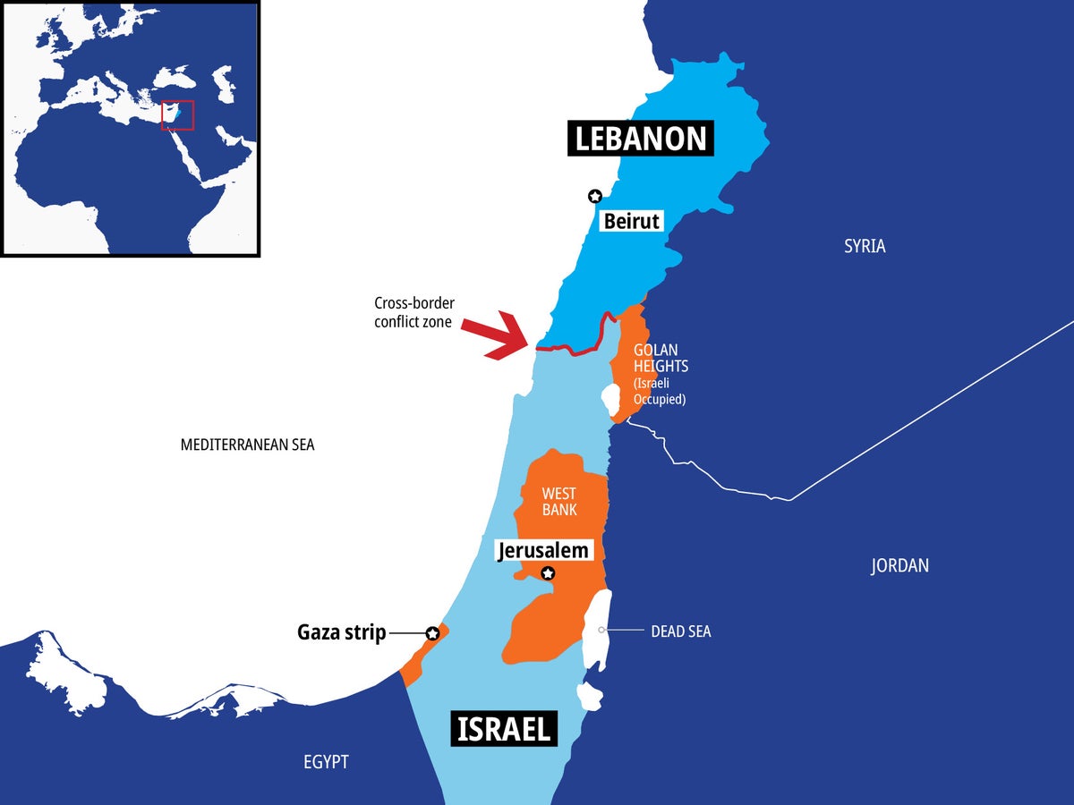 A map illustration of Lebanon 