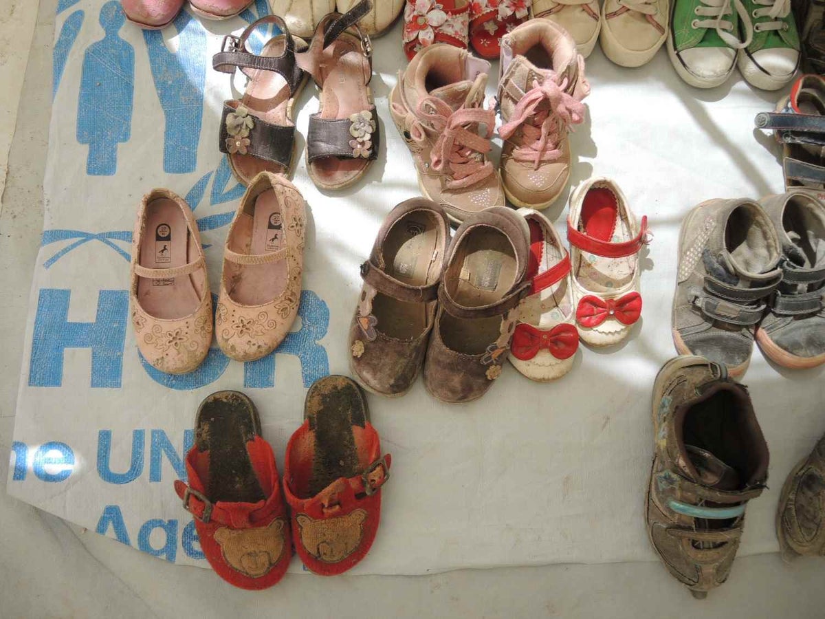 The tiny shoes of children, some as young as two, who now have a safe place to play and learn thanks to the generosity of donors who have helped fund UNICEF’s response to the Syria emergency. 