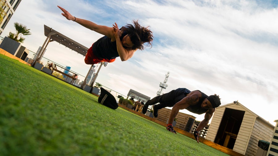 Working out on the Terrace at The Collective Old Oak