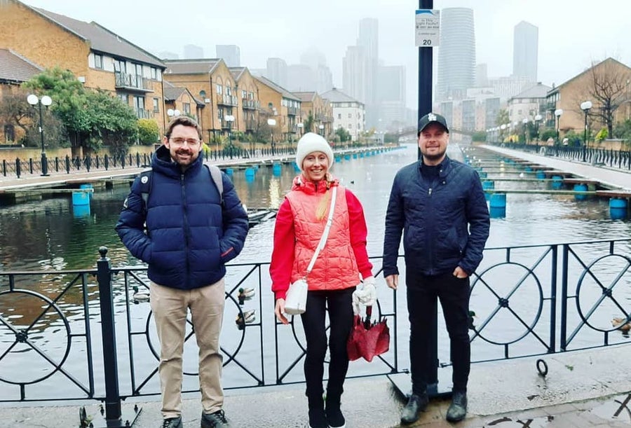 Walking around the docks in Canary Wharf