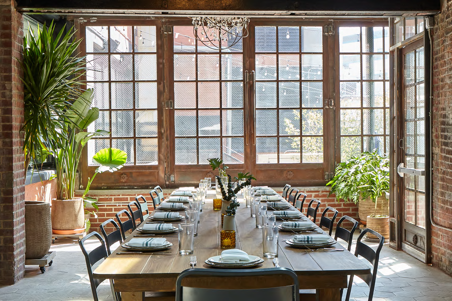 Meeting setup in The Conservatory at Paper Factory