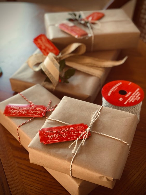 Brown paper & recycled Christmas wrapping