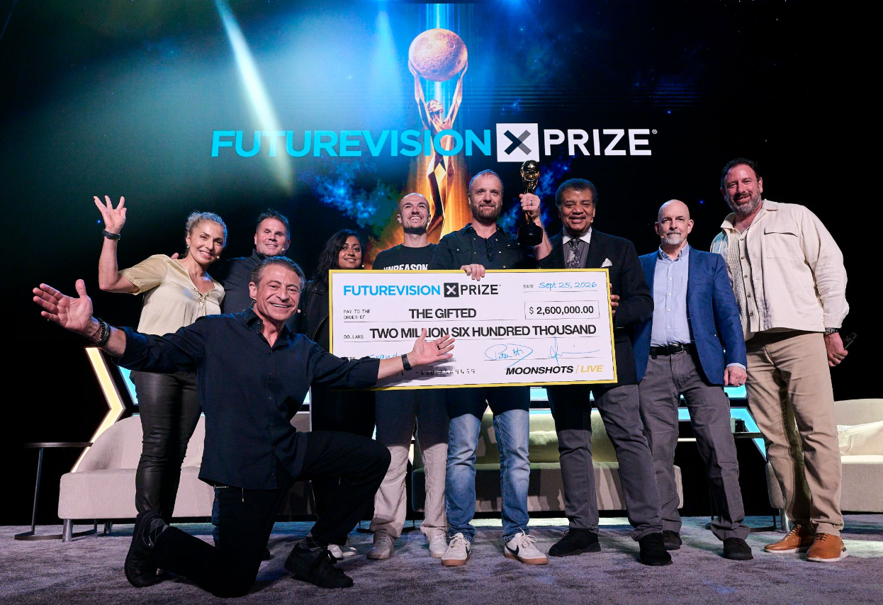 Winners on stage at Moonshots for Future Vision XPRIZE