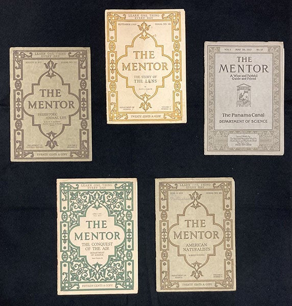 The five issues of The Mentor used for this post, ranging in date from 1913 to 1919 (author’s collection)
