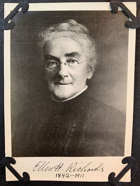 Portrait of an older Ellen Swallow Richards, undated photograph from a scrapbook of an admirer (findagrave.com)