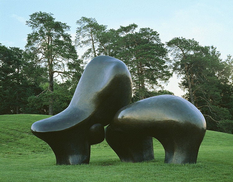 Sheep Piece, bronze sculpture by Henry Spencer Moore, cast 1, 1971-72, Donald J. Hall Sculpture Park, Nelson-Atkins Museum of Art, Kansas City, Mo. (art.nelson-atkins.org)