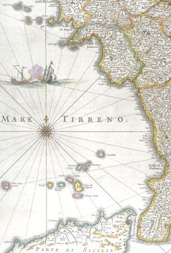 Map of the southern Italy and Sicity. Image source: Blaeu, Joan, and Albert Magnus. Atlas maior. Vol. 8, Labore & sumptibus Ioannis Blaeu, 1662, pp. 165-166.