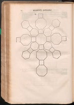 Net for truncated cuboctahedron, an Archimedean solid, Quatuor his suaru[m] Institutionum geometricarum libris (Four Books on Measurement), by Albrecht Dürer, p. 156, 1534 (Linda Hall Library)