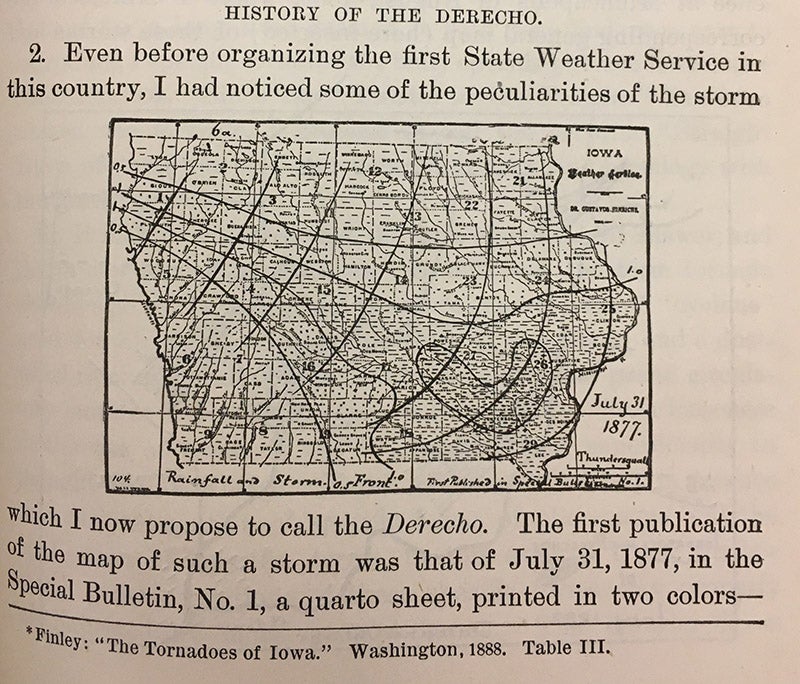 Gustavus Hinrichs, “Tornadoes and Derechos,” American Meteorological Journal, vol. 5, 1888 (Linda Hall Library)