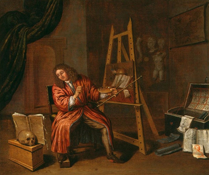 Self portrait, oil on canvas, Edward Collier, National Portrait Gallery, London, 1683 (npg.org.uk)