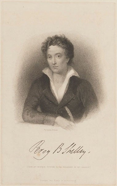Portrait of Percy Bysshe Shelley, stipple and line engraving, by William Finden, after Amelia Curran, 1819, National Portrait Gallery, London (npg.org.uk/collections)