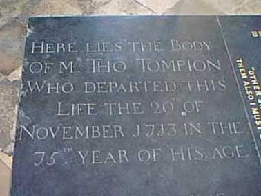 Burial plaque for Thomas Tompion and George Graham, Westminster Abbey (Westminster Abbey)