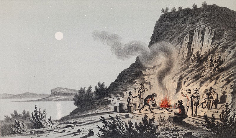 Camp on Promontory Point, Great Salt Lake, from Stansbury, <i>Exploration and Survey</i>, 1852 (Linda Hall Library)

