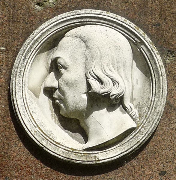 Portrait medallion of Peter Simon Pallas, from his tombstone, Berlin (Wikimedia commons)