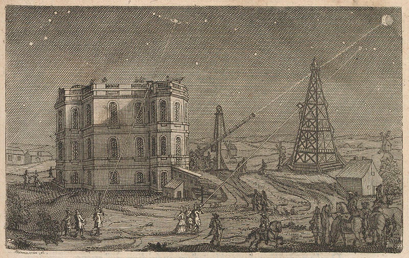 The Paris Observatory, engraved headpiece, Jacques Cassini, Tables astronomiques, 1740 (Linda Hall Library)