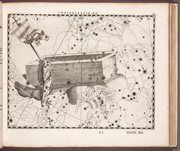 Sepulcher or Andromeda, engraving, plate 20, Julius Schiller, Coelum stellatum Christianum, 1627 (Linda Hall Library)