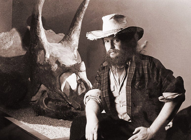 Portrait photograph of Robert Bakker, by Martin Natvig, 1985, for the jacket flap of The Dinosaur Heresies (paleonerds.com)