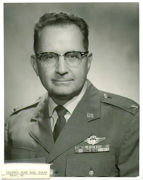 Portrait of John Paul Stapp, photograph, 1960s? (Business Insider)