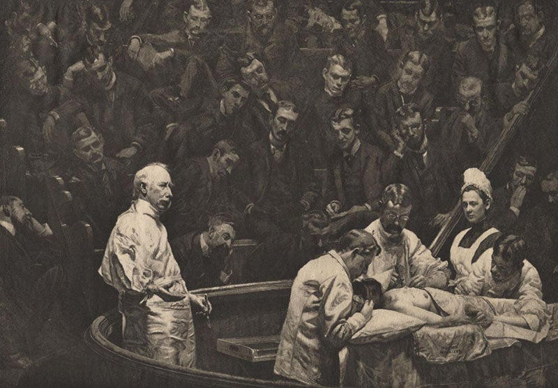 Black-and-white version of The Agnew Clinic, painted by Thomas Eakins for photo-reproduction, 1889, photogravure, 1893, Philadelphia Museum of Art (philamuseum.org)