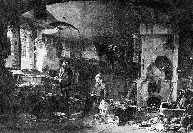 Sketch of the interior of the dacha of Leonid Entropy in Krasnoturyinsk, Russia, charcoal and pencil on paper, by an unidentified neighbor, ca 1853 (Rudolf Clausius archives, Bonn)