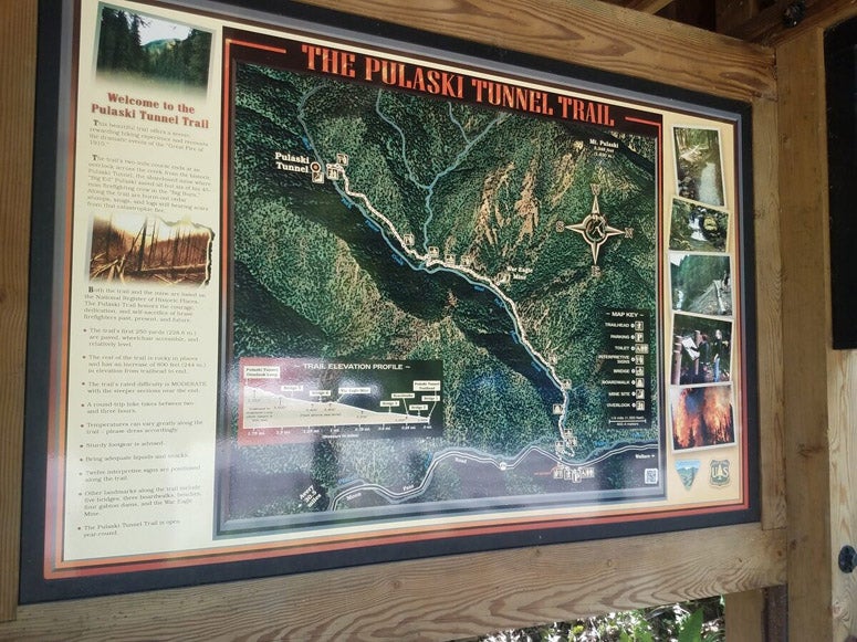 Map of the Pulaski trail to the former Nicholson mine south of Wallace, Idaho (atlasobscura.com)