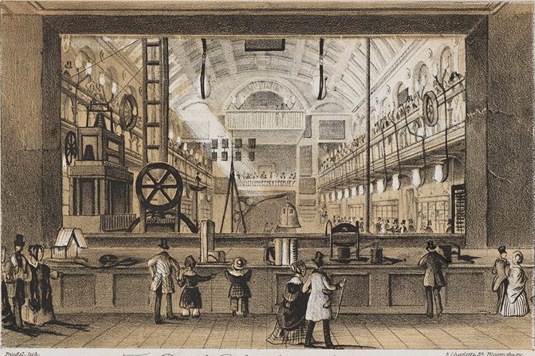 The Great Hall at the Royal Polytechnic Institution, London, undated lithograph, Science Museum, London (collection.sciencemuseumgroup.org.uk)