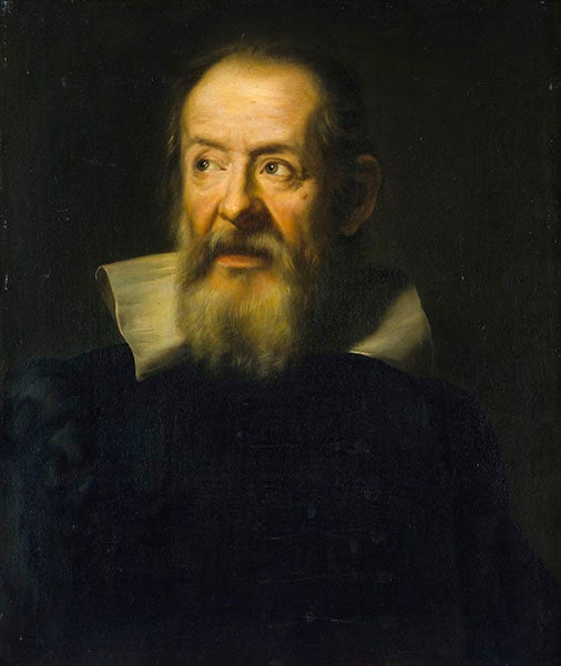 Portrait of Galileo Galilei, oil on canvas, copy of original by Justus Sustermans, 1636, in the Uffizi, by Niccolo Cecconi, 1879, National Maritime Museum, Greenwich (rmg.co.uk)