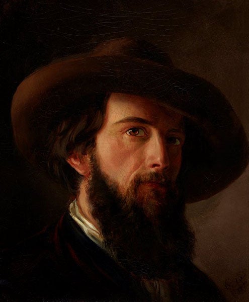 Self portrait of Nicholas Chevalier, oil on cardboard, 1857, Art Gallery of New South Wales (artgallery.nsw.gov.au