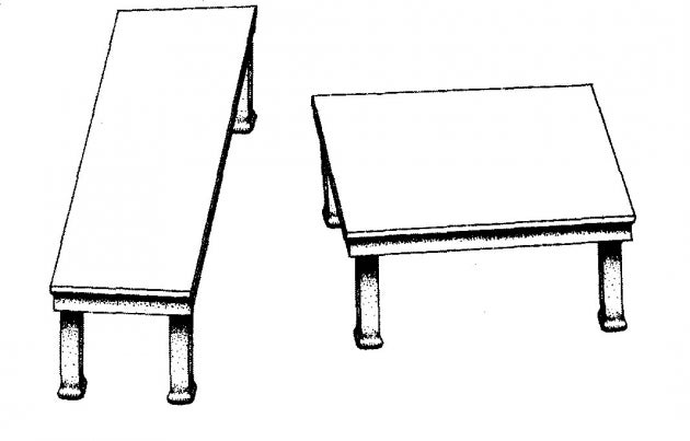 Shepard tables, an optical illusion devised by Roger Shepard (Wikimedia commons)