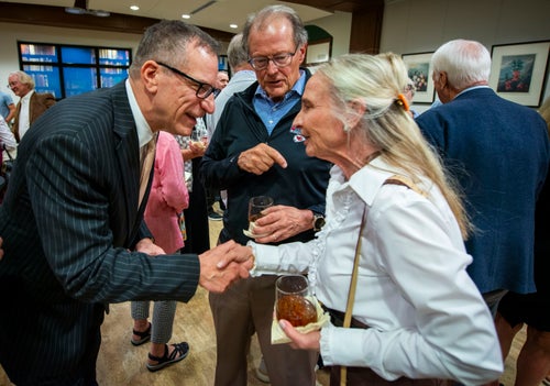 Linda Hall Library President, Dr. Eric Dorfman, greeting guests at reception