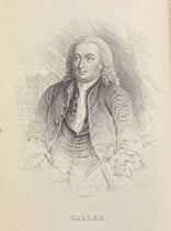 Portrait of Albrecht von Haller, engraved frontispiece by William Lizars, The Natural Arrangement and Relations of the Family of Flycatchers, by William Swainson, vol. 1, 1838 (The Linda Hall)