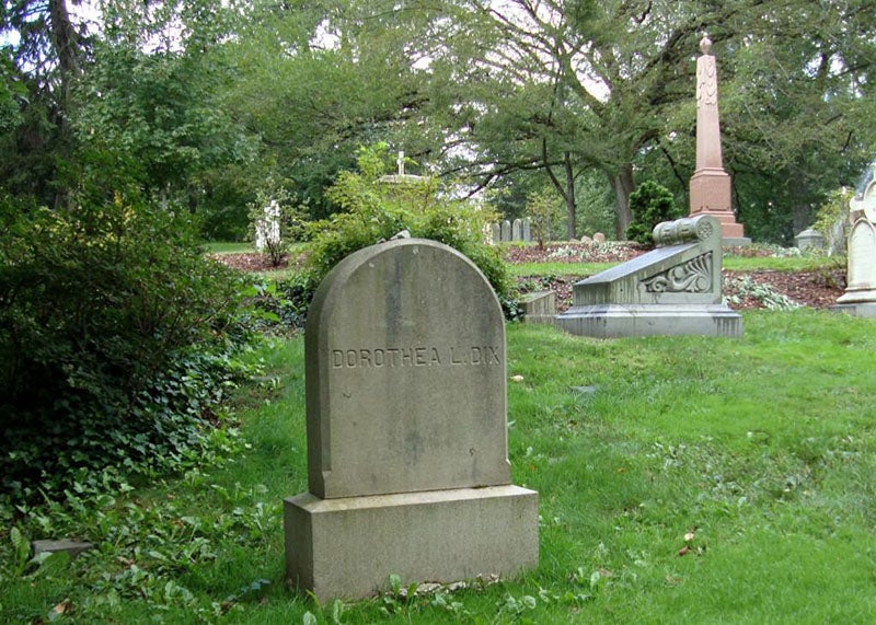 Gravestone of Dorothea Dix, Mount Auburn Cemetery (mountauburn.org)