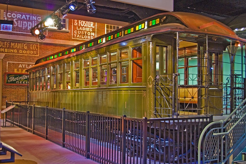 Electric rail car built by the Sprague Company for the Chicago elevated railway, 1892, now in the Chicago History Museum (Wikimedia commons)