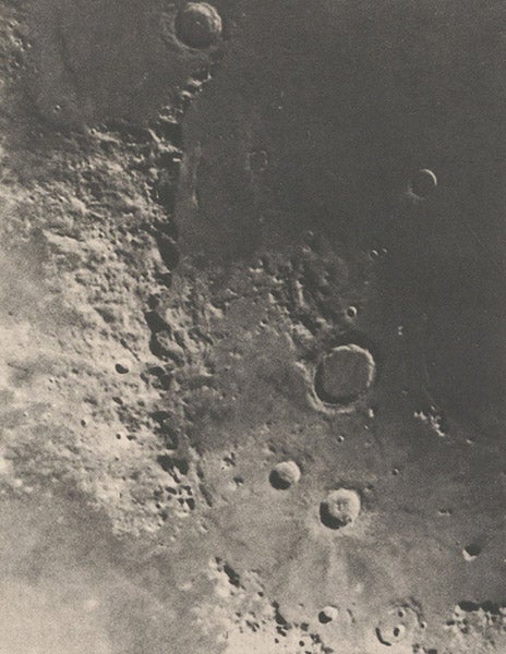 Photograph of the lunar Apennines taken at the Lick Observatory, heliogravure in Ladislaus Weinek, "Selenographical Studies,” Publications of the Lick Observatory, vol. 3, 1894 (Linda Hall Library)