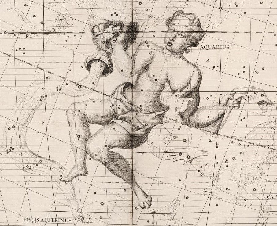 Aquarius. Image source: Flamsteed, John. Atlas Coelestis. London, 1729. 
