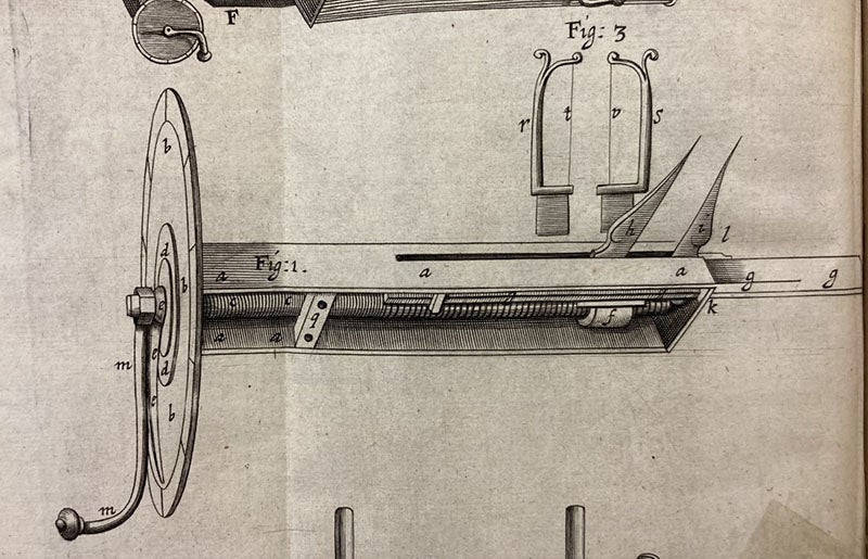 Telescope micrometer made after a design of William Gascoigne, detail of second image (Linda Hall Library)