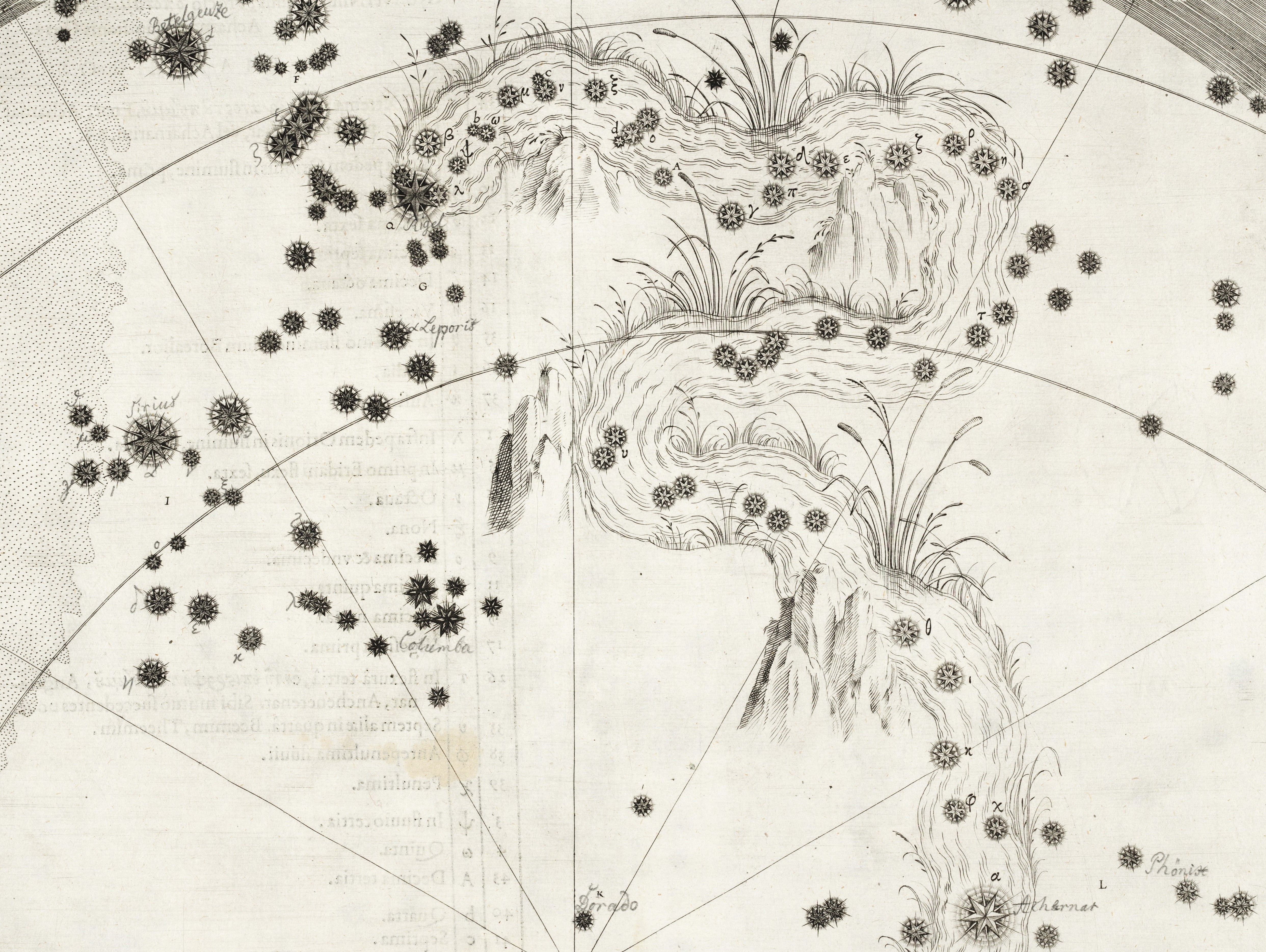 Eridanus. Image source: Bayer, Johannes. Uranometria. Augsburg: Excudit Christophorus Mangus, 1603.
