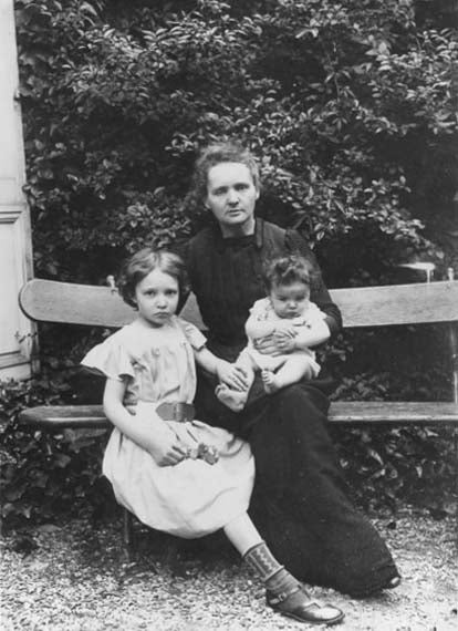 Marie Curie and her two young daughters, 1905 (nobelprize.org)