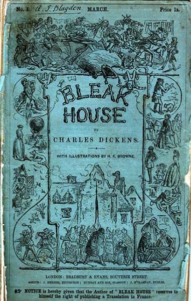 Paper cover of first issue of Charles Dickens’ <i>Bleak House</i>, 1852 <br>(Glasgow University Library, Special Collections)