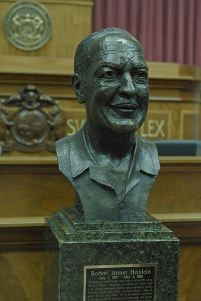 Bust of Robert A. Heinlein, in the Missouri Hall of Fame, State Capitol, Jefferson City, Mo (esschubert.com)