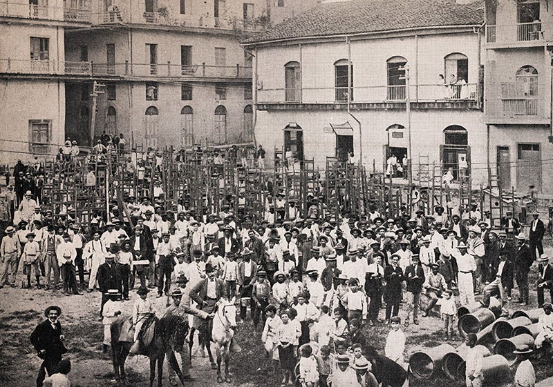 Oil spraying and fumigation brigade in Colon (Linda Hall Library)
