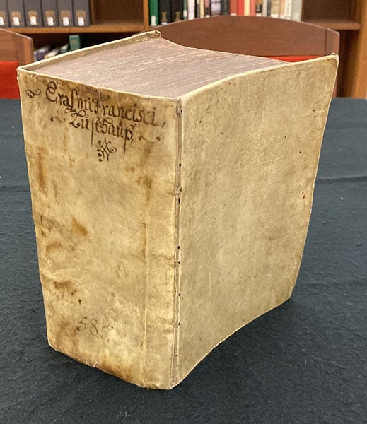 Vellum binding of Das eröffnete Lust-haus, by Erasmus Francisci, 1676 (Linda Hall Library)