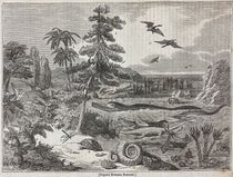 “Organic Remains Restored,” cover woodcut, The Penny Magazine, vol. 2, no. 100, p. 408, Oct. 26, 1833 (The Linda Hall)
