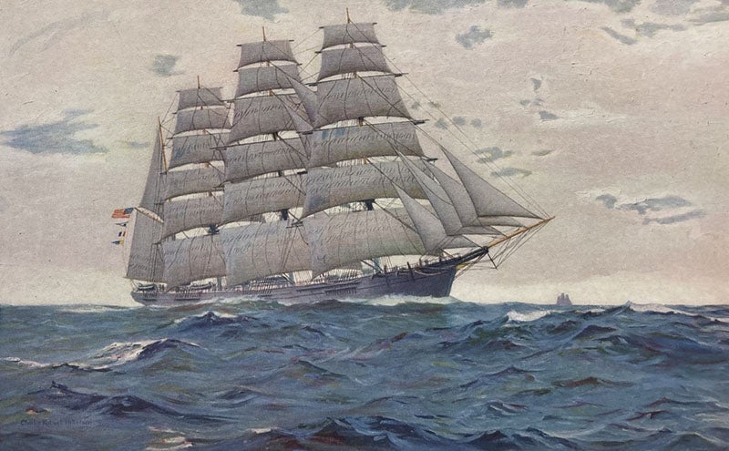 The Great Republic, extreme clipper ship designed and built by Donald McKay, launched 1853, painting by Charles R. Patterson, in Some Famous Sailing Ships and their Builder Donald McKay, by Richard C. McKay, 1928 (Linda Hall Library)